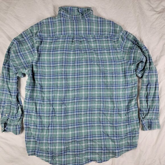 Vineyard Vines Mens 2XT Green Blue Classic Fit Plaid Button Down Shirt Casual - Picture 2 of 10